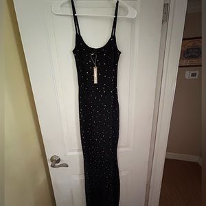 SKIMS ONYX SPARKLE SLIP DRESS (NWT)